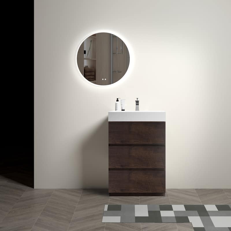 Modern Freestanding Bathroom Vanity with Sink Basin without Drain and Faucet