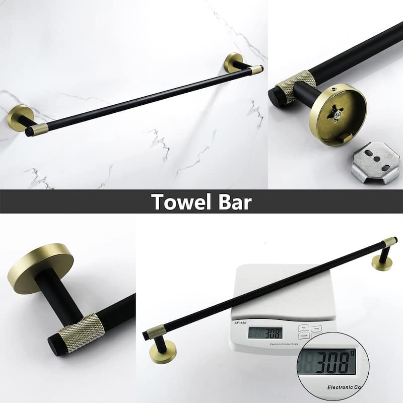 4-Piece Bath Hardware Set Towel Holder Set Toilet Paper Holder Set
