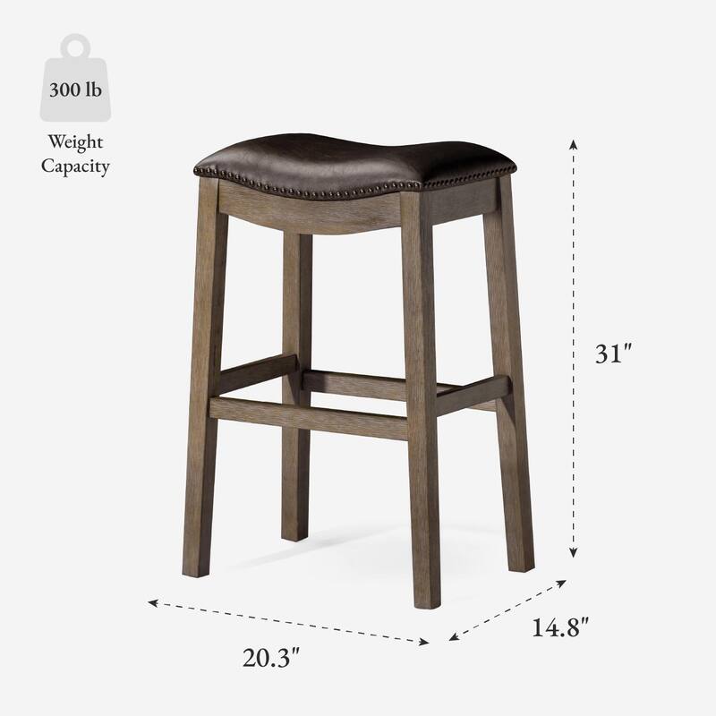 Maven Lane 31" Adrien Saddle Kitchen Bar Height Stool - N/A
