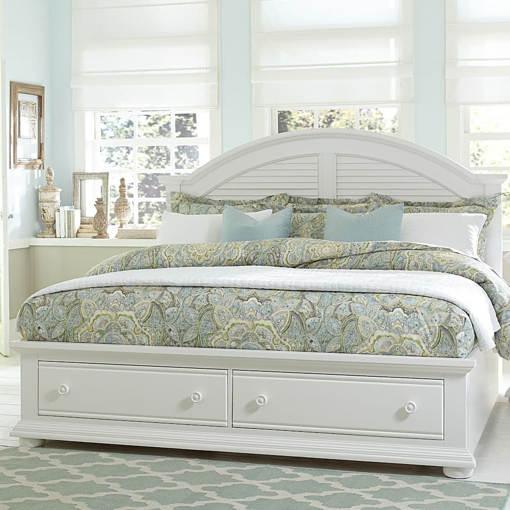 Summer House Oyster White Cottage Storage Bed