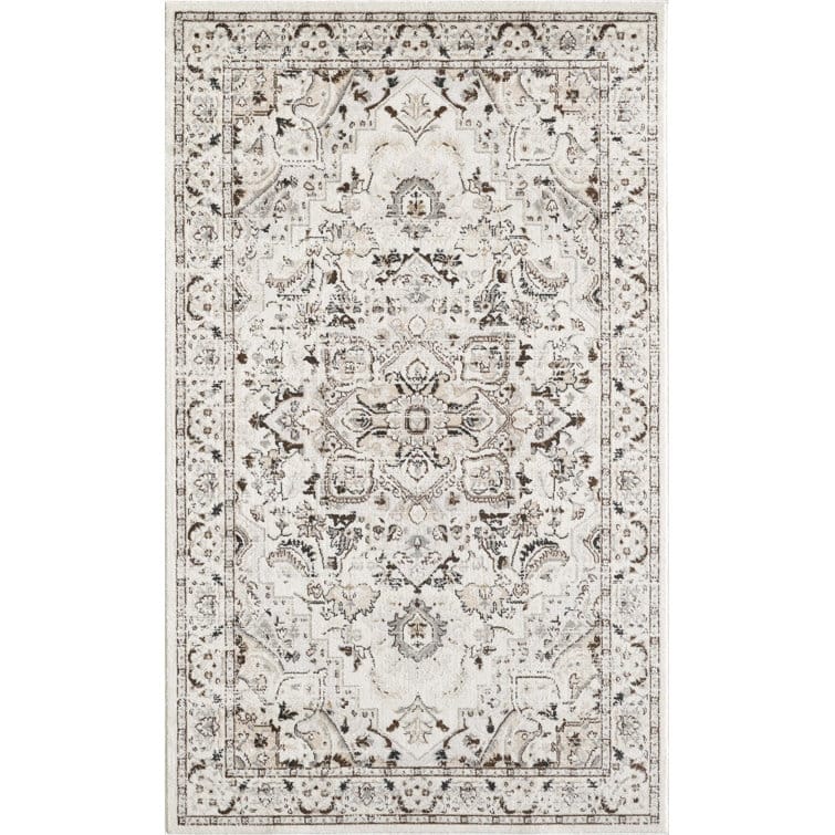 Traditional Cream/Beige Oriental Area Rug