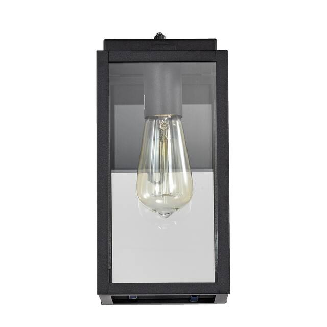 11.25"H Glass Outdoor Wall Lantern with Dusk to Dawn Sensor - 5"x6.25"x11.25"