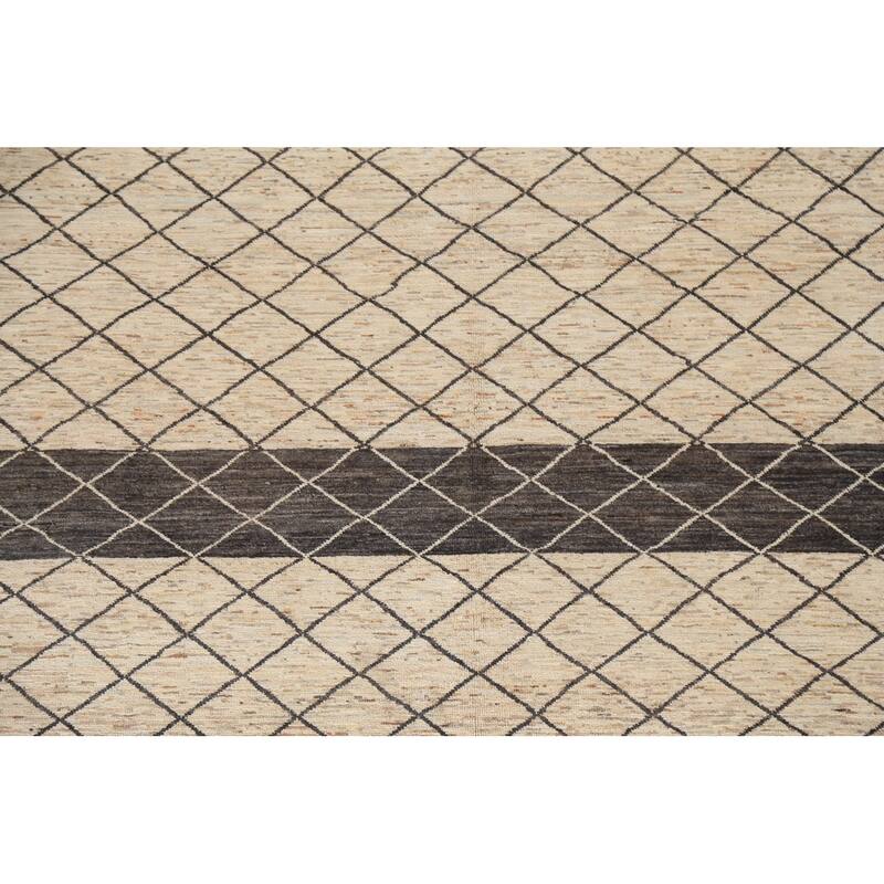 Trellis Moroccan Oriental Wool Area Rug Hand-knotted Home Decor Carpet - 7'11" x 10'5"