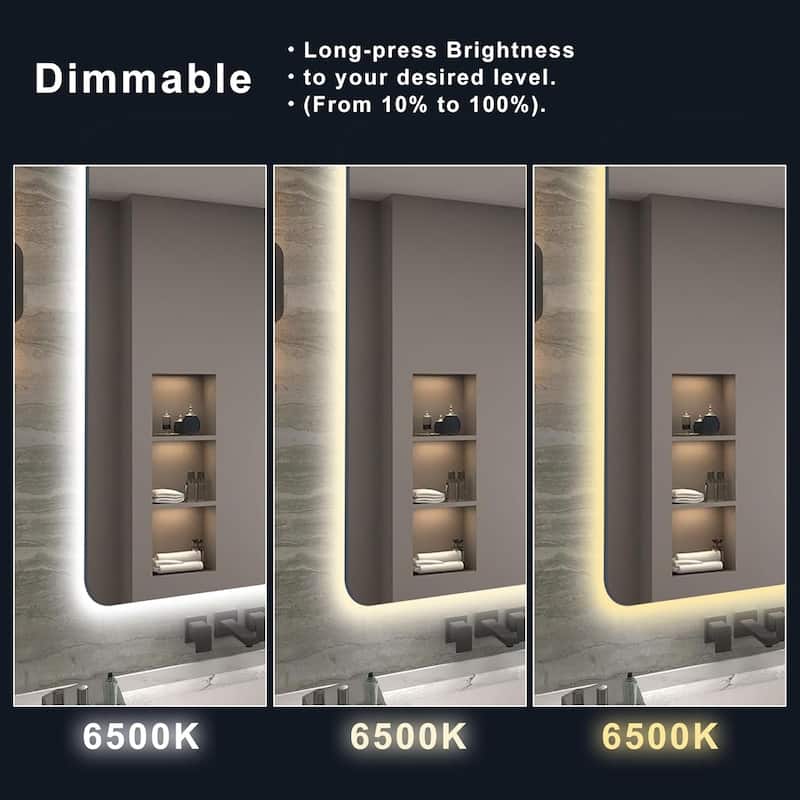 Rectangular Backlit Mirror Bathroom with LED strips,30"x40"