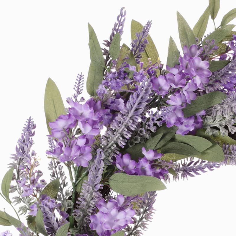 Lavender Floral Artificial Spring Wreath, 24-Inch, Unlit
