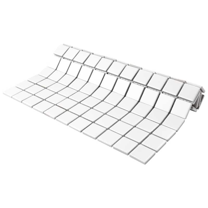 Merola Tile Metro 1" Square Matte White 10-3/4" x 11-3/4" Porcelain Floor and Wall Tile