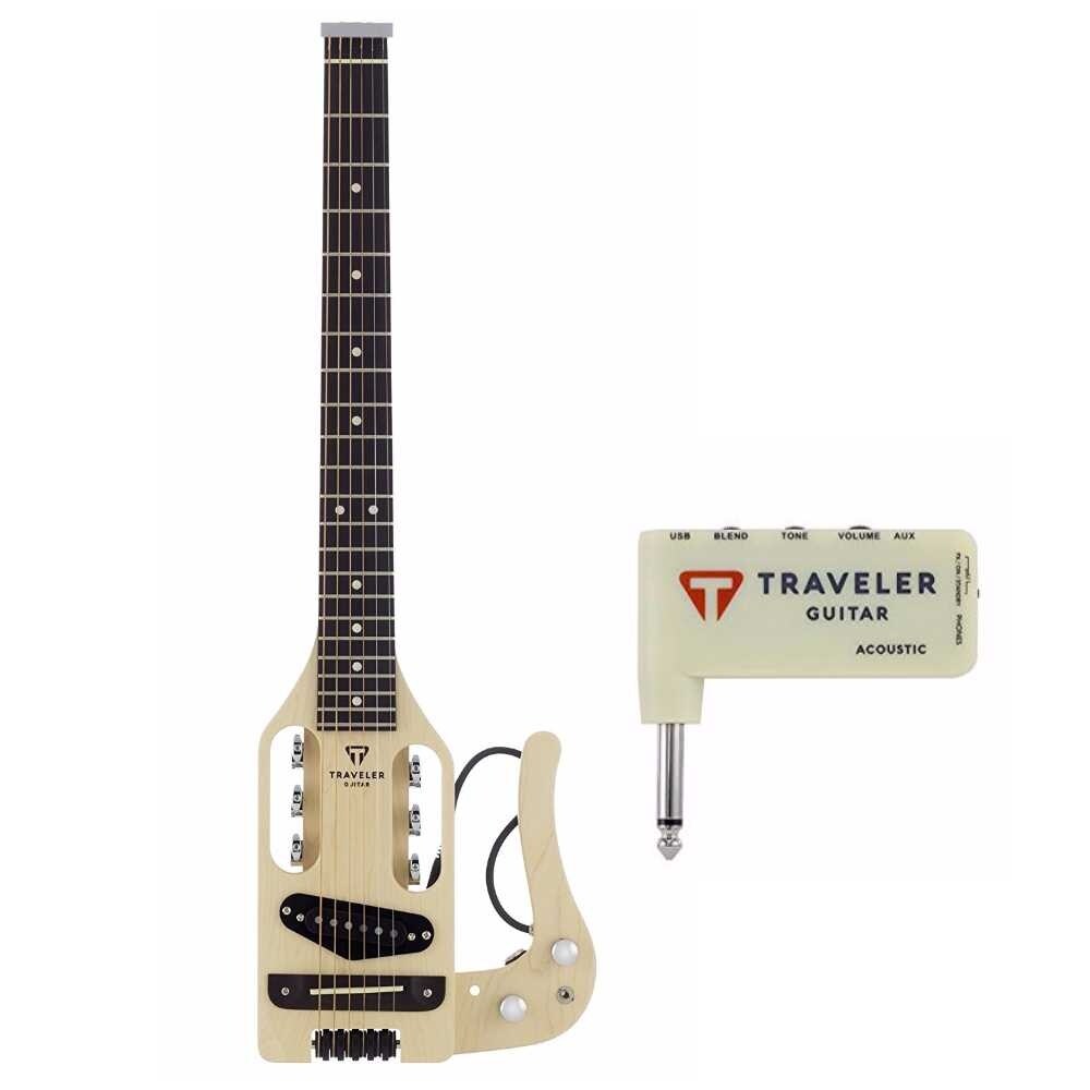 Shop Traveler Guitar Pro Series Acoustic Electric Travel Guitar And Mini Plug In Amp Overstock 21174620