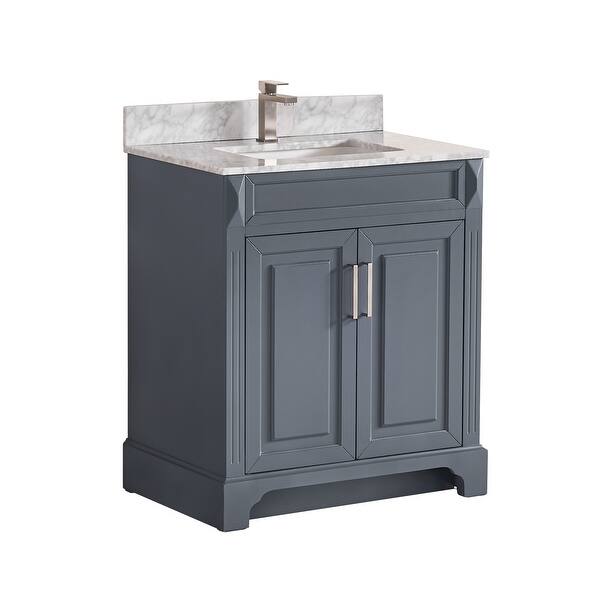 Shop Copper Grove Dian 30 Inch Single Sink Bathroom Vanity Set With Marble Or Quartz Top Overstock 30074153