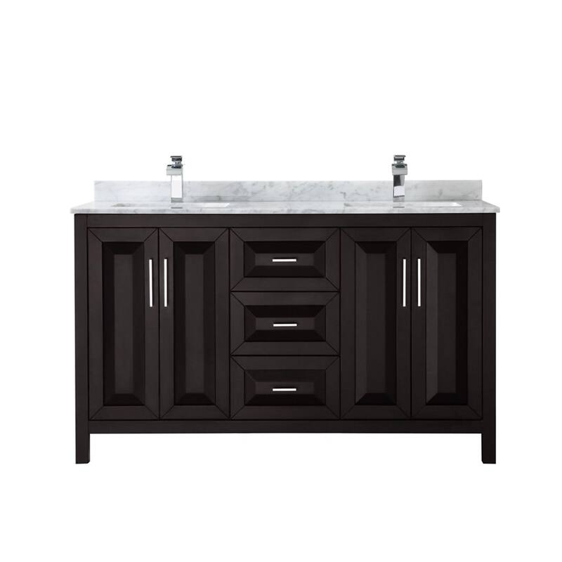 Wyndham Collection Daria 60" Free Standing Double Vanity Set with MDF