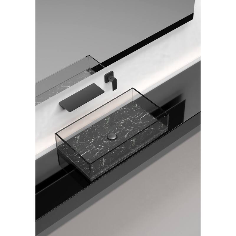 Modern Single Handle Bathroom Sink Faucet with Waterfall Spout Design and Adjustable Water Temperature and Flow