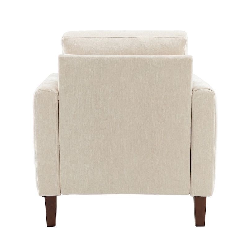 Ganymedes Upholstered Accent Club Chair with Wood Legs by HULALA HOME