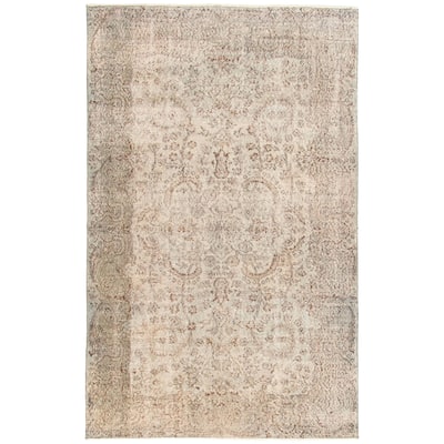 ECARPETGALLERY Hand-knotted Color Transition Grey, Blue Wool Rug - 5'6 x 8'8