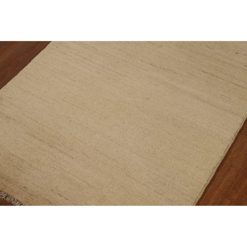 Solid Gabbeh Modern Runner Rug Handmade Wool Carpet - 2'9"x 9'8"