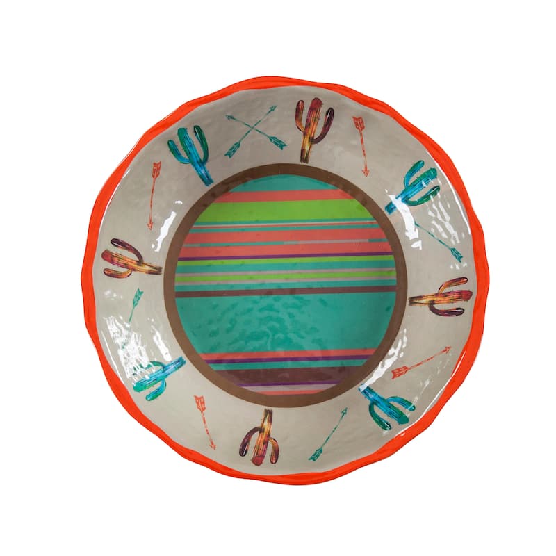 HiEnd Accents Cactus Design Melamine Serving Bowl, 1 pc