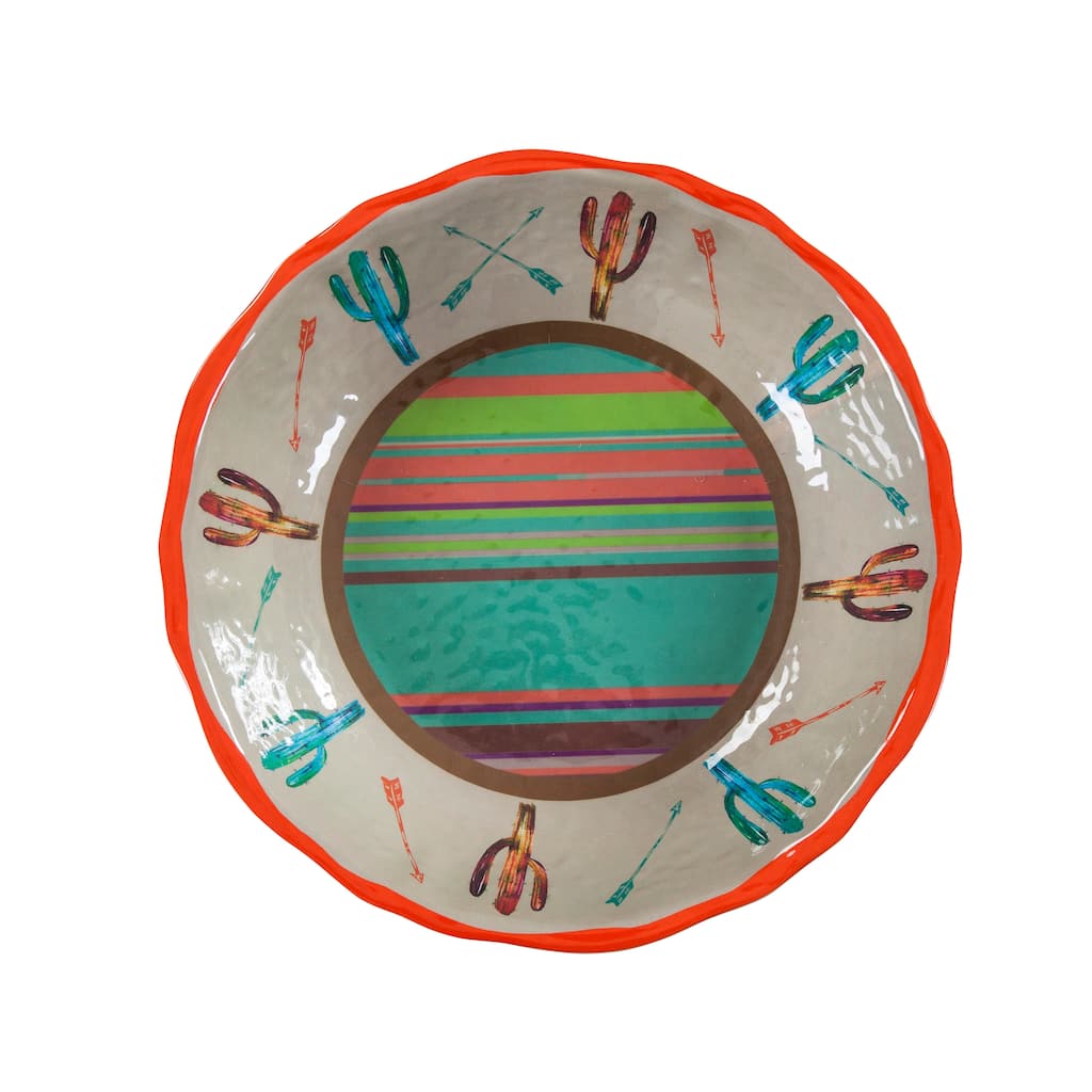 HiEnd Accents Cactus Design Melamine Serving Bowl, 1 pc