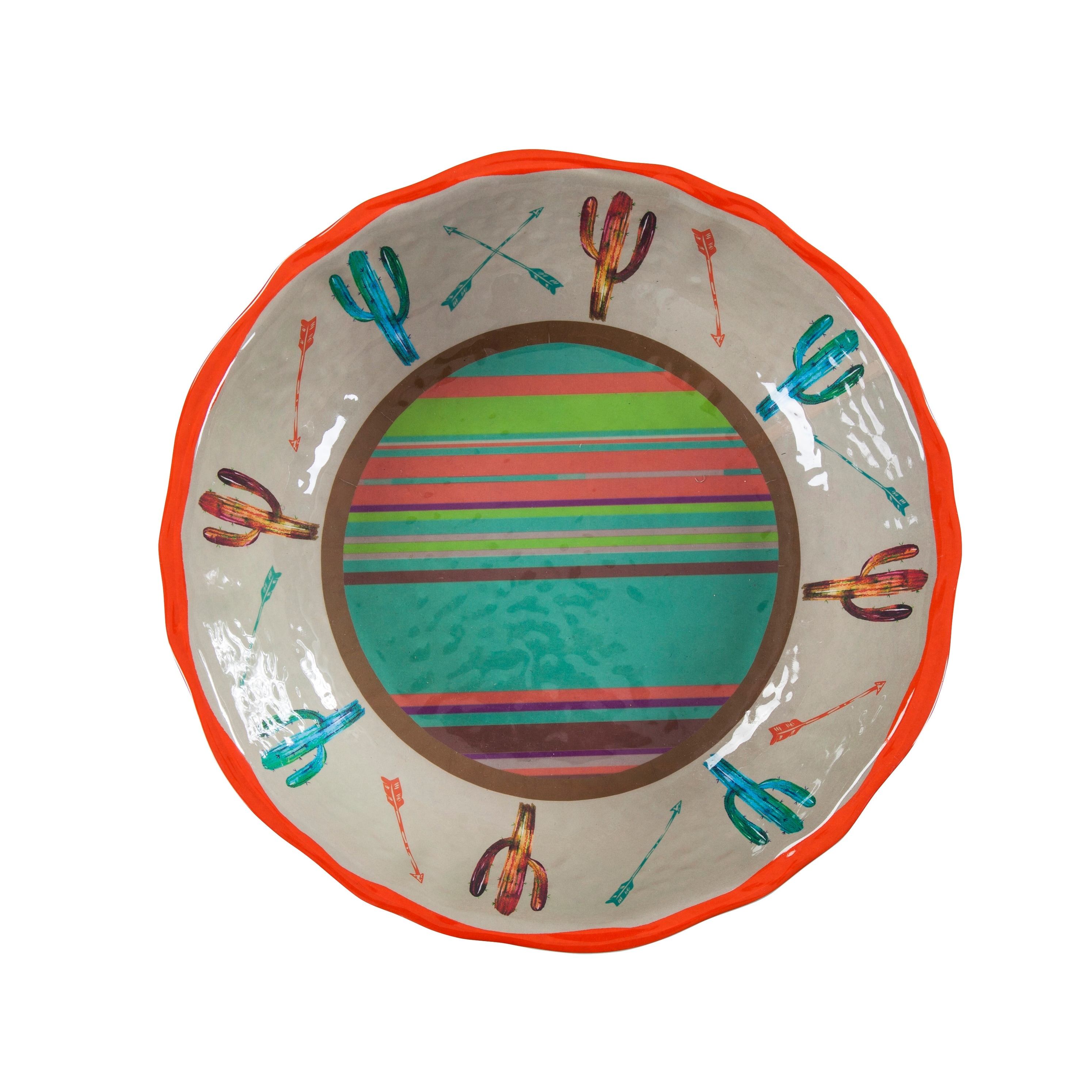 HiEnd Accents Cactus Design Melamine Serving Bowl, 1 pc