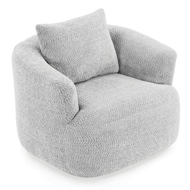 360° Swivel Accent Chair with Throw Pillow by Harper&Bright Designs