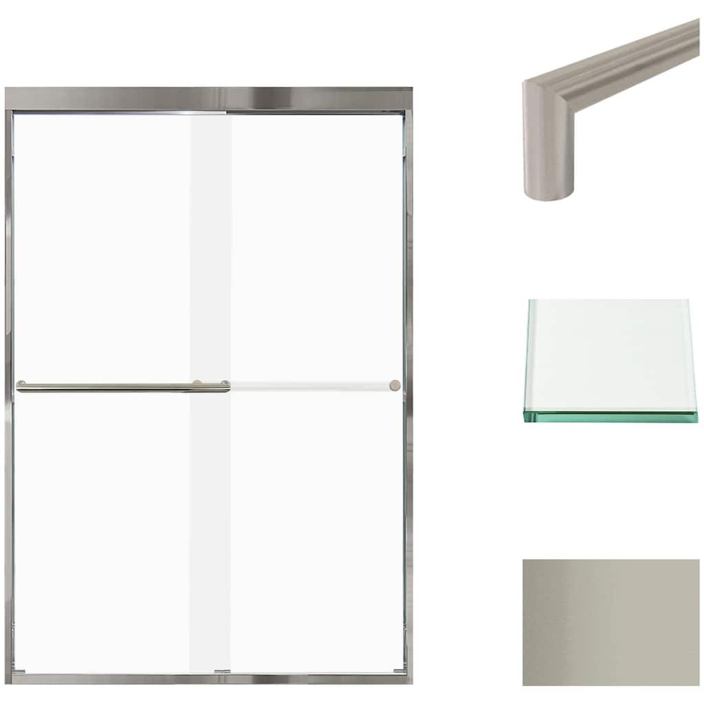 Transolid FBPT487008F-T 70" High x 47" Wide Bypass Frameless Shower