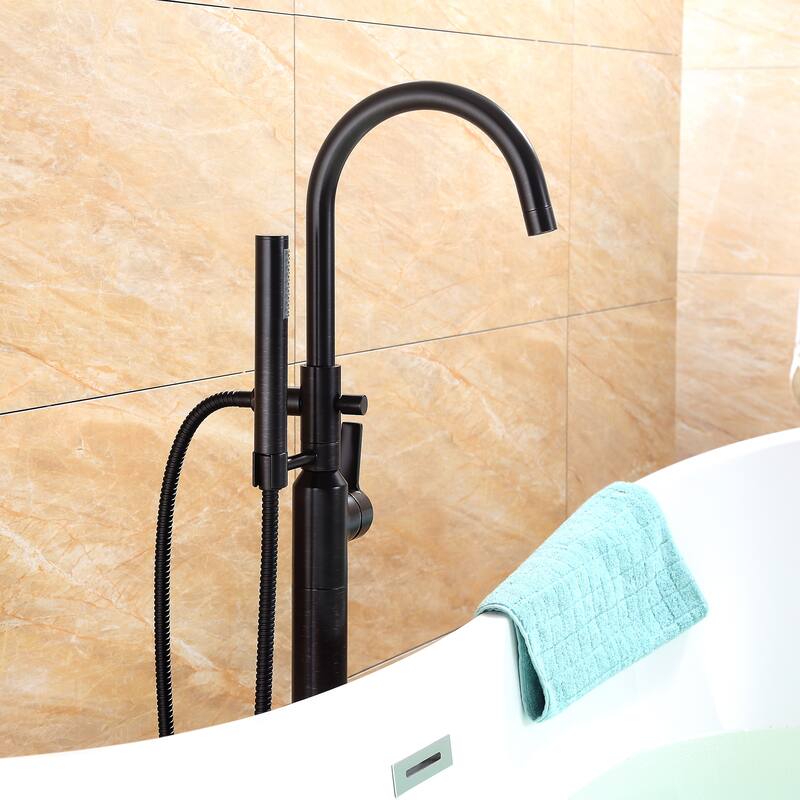 Luxier FTF01 Floor Mounted Freestanding Tub Filler Faucet - Oil Rubbed Bronze