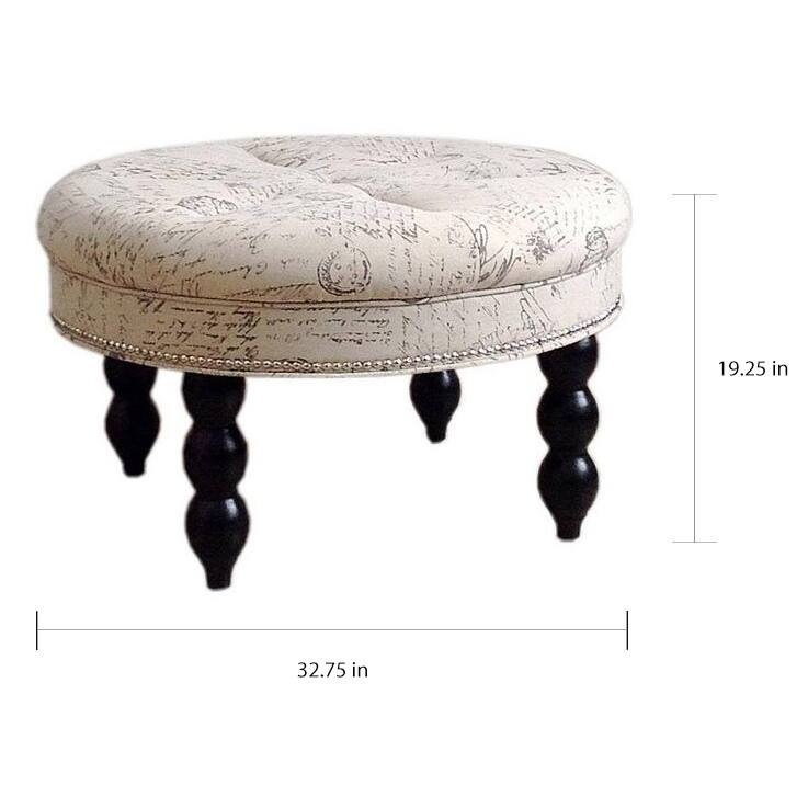 Old World Round Signature Ottoman