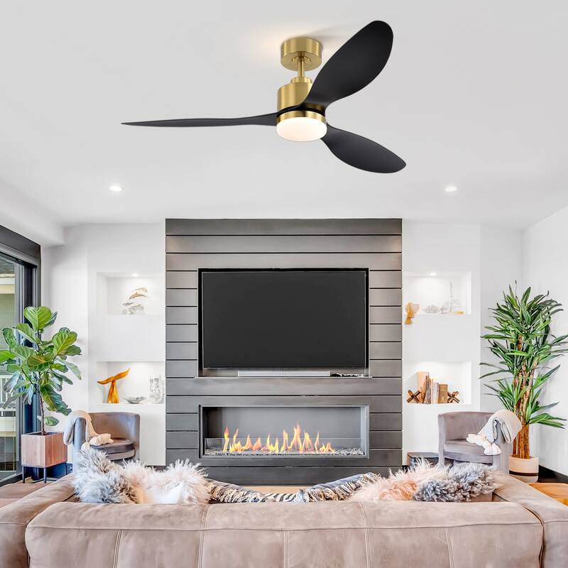 52-inch Ceiling Fans with LED Light Remote and Downrod(3-Blade)