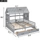 preview thumbnail 9 of 18, Twin Size House Platform Beds with Two Drawers,Combination of 2 Side by Side Twin Size Beds