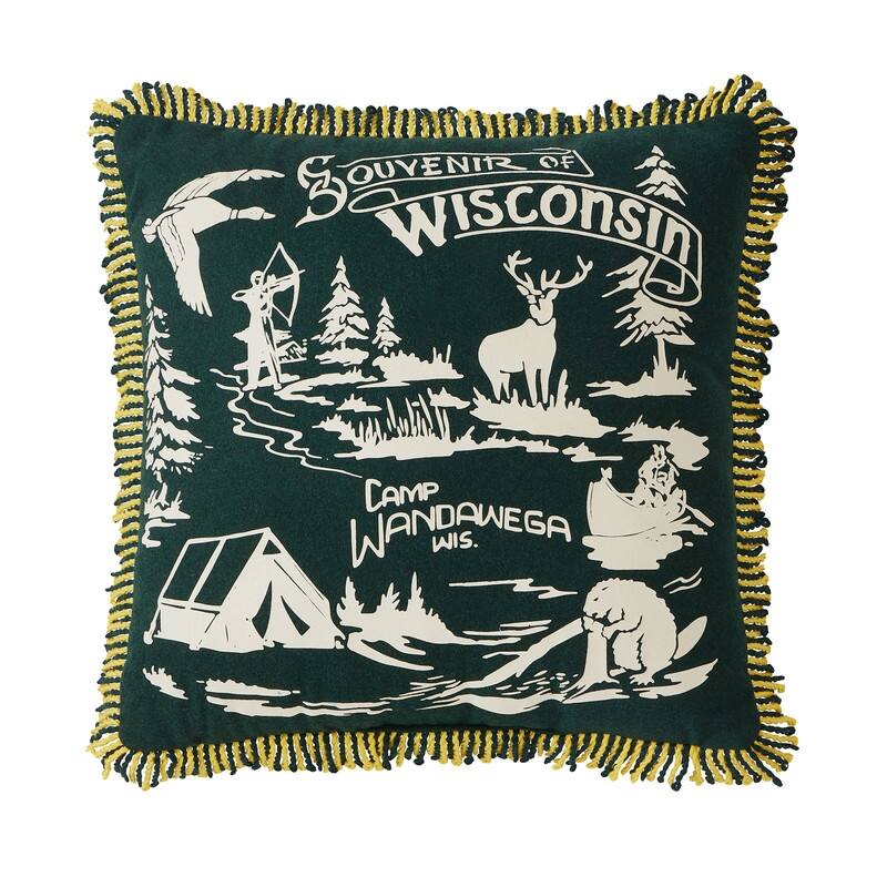 Camp Wandawega Souvenir Fringed Throw Pillow - 20" Square