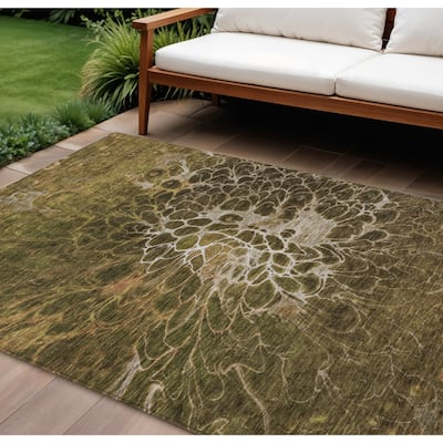 HomeRoots Abstract Transitional Rectangle Outdoor Rug