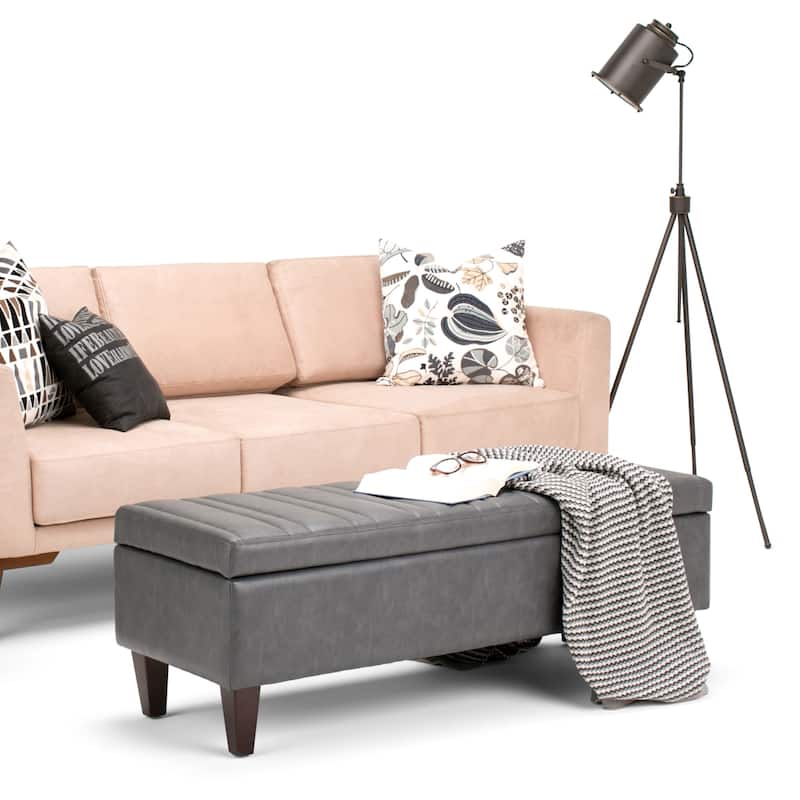 WYNDENHALL Garret 48 inch Wide Contemporary Rectangle Storage Ottoman