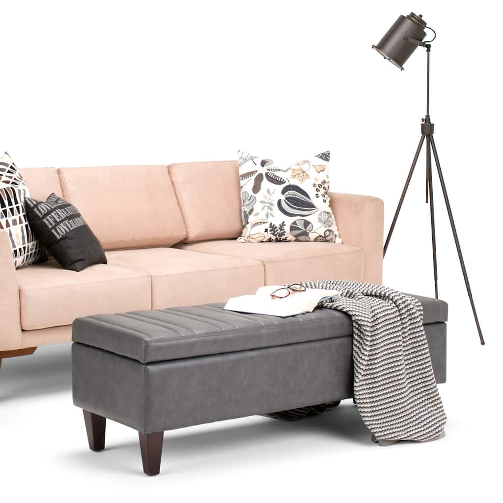 WYNDENHALL Garret 48 inch Wide Contemporary Rectangle Storage Ottoman