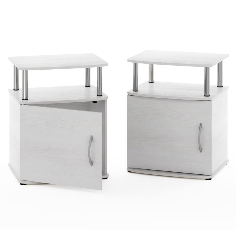 Furinno JAYA Utility Design End Table with Stainless Steel Tubes