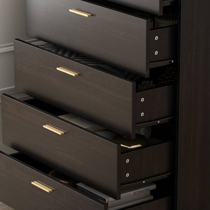 5 Drawer 27.4" W Chest&Dresser With Metal Legs