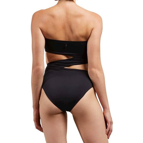 Shop Volcom Women S Swimwear Black Size Medium M One Piece Cutout