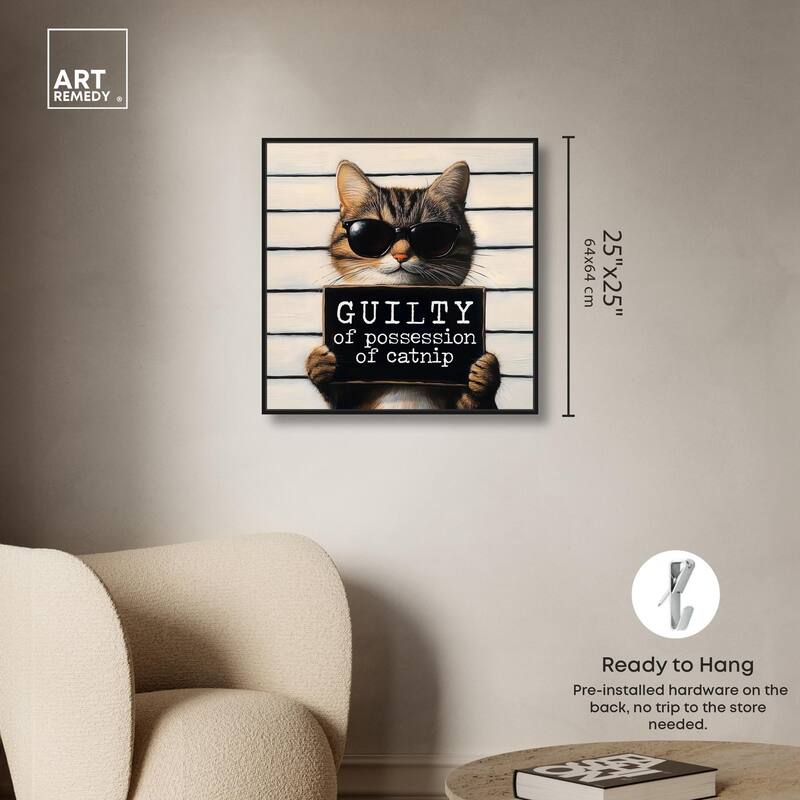Guilty of Catnip Canvas by Art Remedy