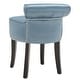 preview thumbnail 7 of 12, SAFAVIEH Georgia Teal Vanity Stool - 17.9" x 19" x 22.8"