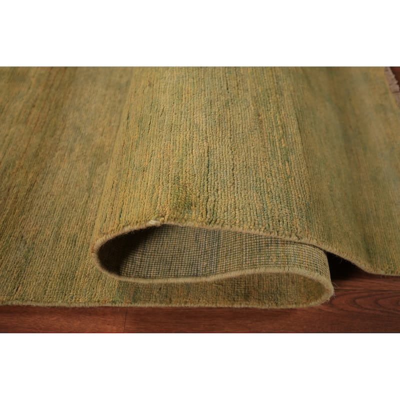 Green & Yellow Gabbeh Modern Oriental Area Rug Handmade Wool Carpet - 5'5" x 7'4"