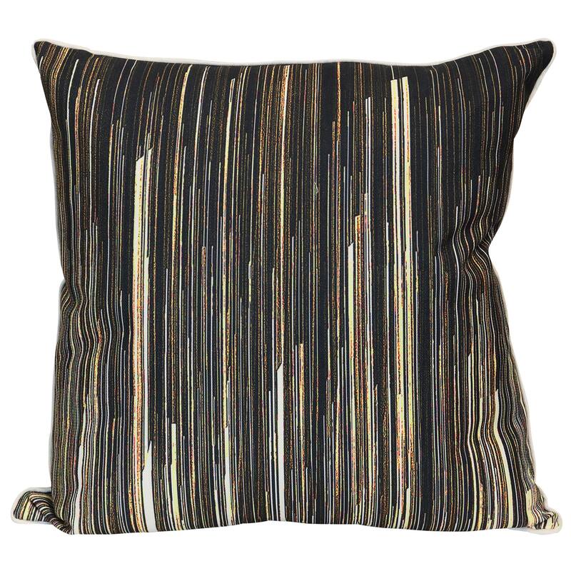 StyleCraft Wyatt Abstract Vertical Rhythm Abstract Pillow - Charcoal, Bronze & Muted Gold - 24" x 24"