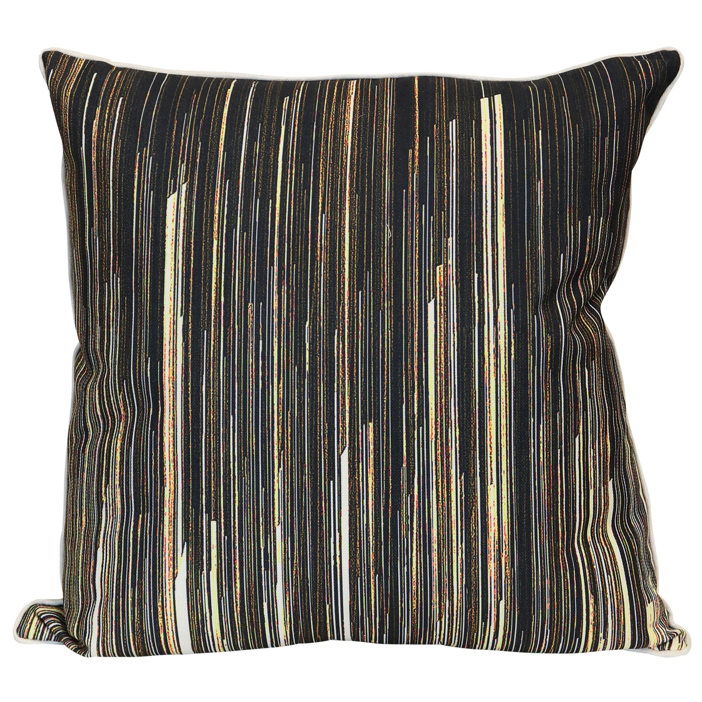 StyleCraft Wyatt Abstract Vertical Rhythm Abstract Pillow - Charcoal, Bronze & Muted Gold