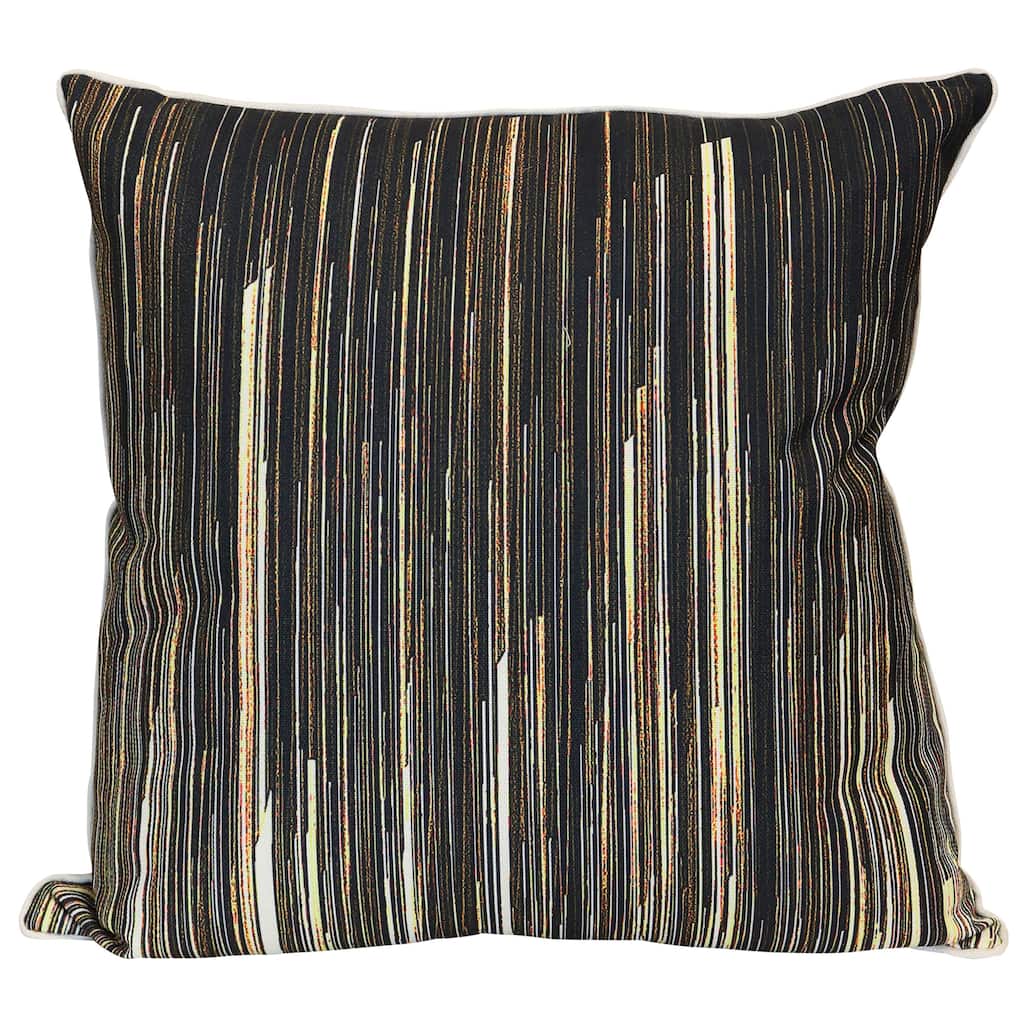 StyleCraft Wyatt Abstract Vertical Rhythm Abstract Pillow - Charcoal, Bronze & Muted Gold