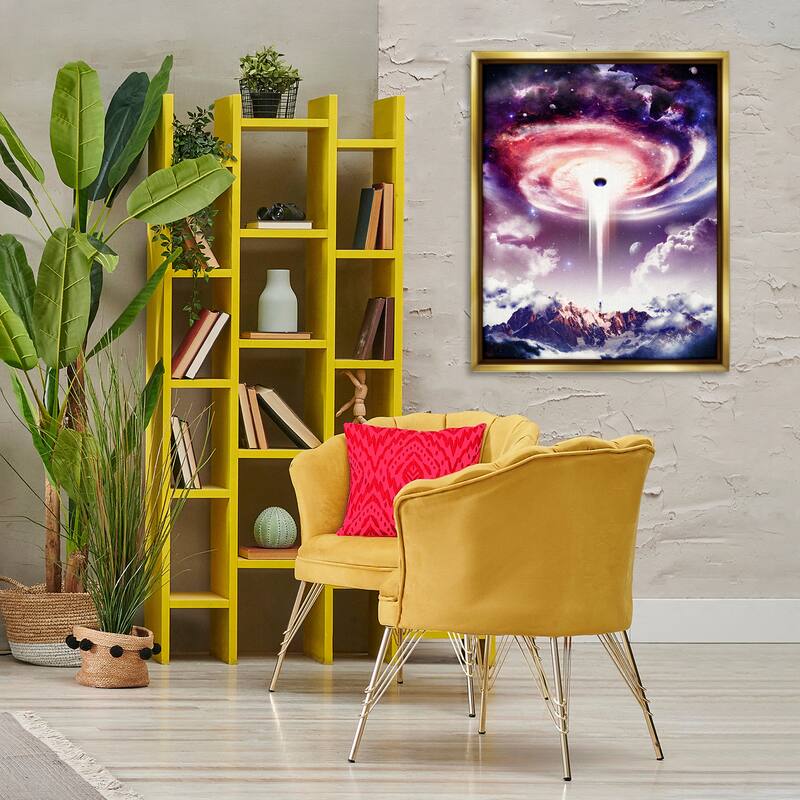 Stupell Surreal Space Nebula Rays Framed Floater Canvas Wall Art Design By Barrett Biggers