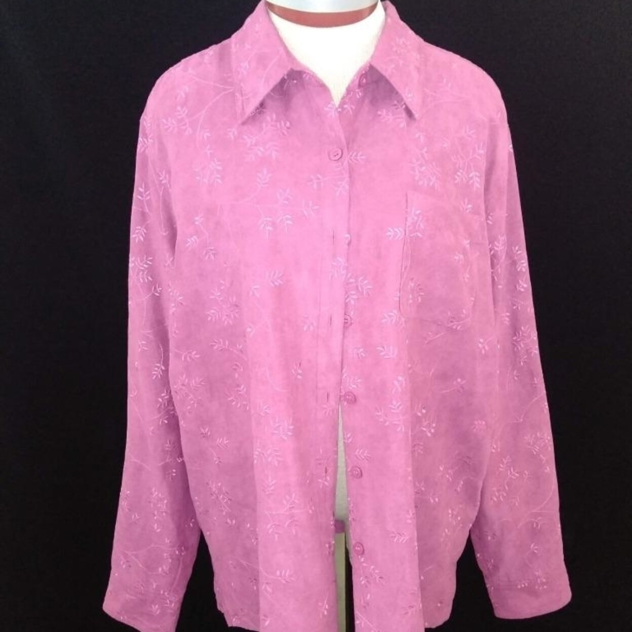 Shop Croft Barrow Womens Shirt Size Xl Long Sleeve Button Down Top Pink Overstock 23004116