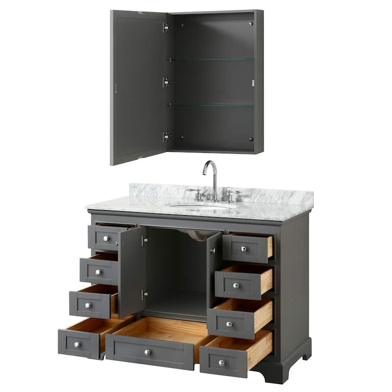 Wyndham Collection Deborah 48" Free Standing Single Vanity Set with