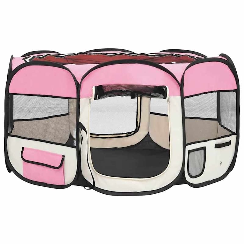 vidaXL Foldable Dog Playpen with Carrying Bag Dog Kennel Puppy Run Playpen