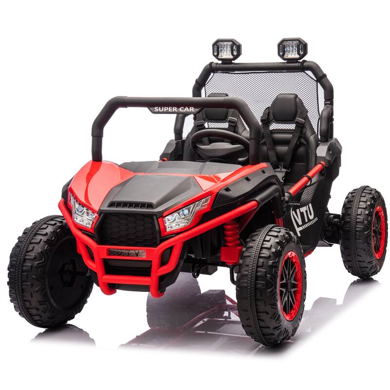 24V Kids UTV Ride-On Car with 400W Power, Four-Wheel Suspension, Bluetooth, and Remote Control.