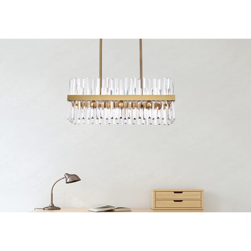 Indigo Home 30 inch crystal rectangle chandelier light