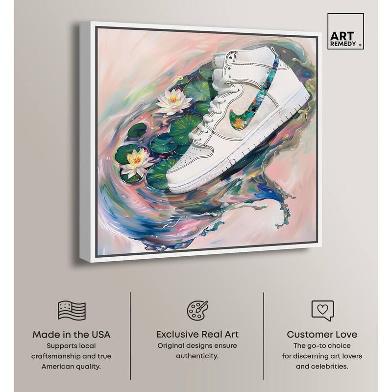 Lilypads Sneaker Splash Canvas by Art Remedy