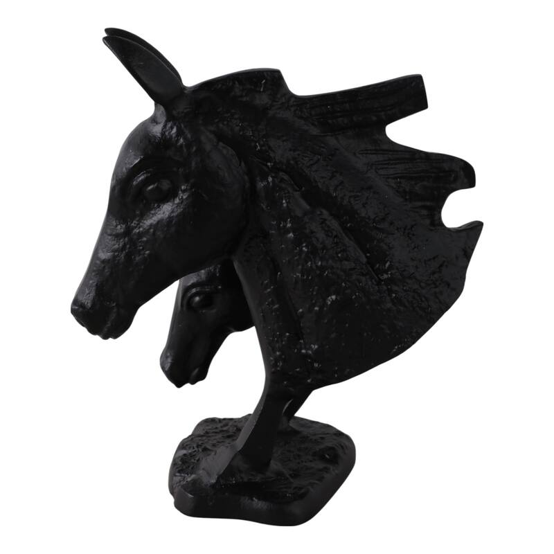 Metal Aluminum Modern Horse Figurine Sculpted Design - 10" Black - 9.5" x 6.5" x 10"
