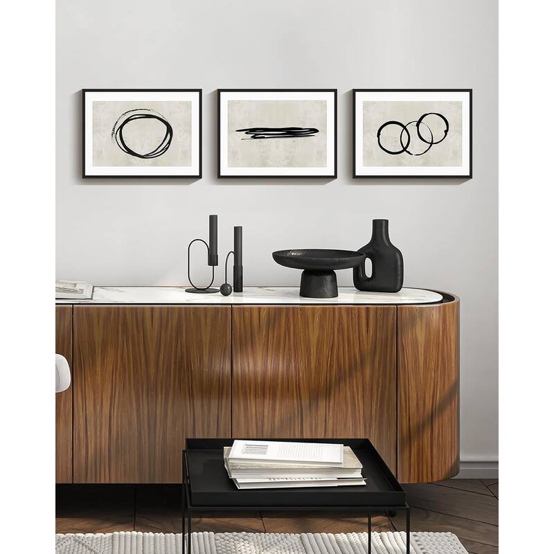 Black Abstract Wall Art Minimalist Lines