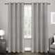 Exclusive Home Forest Hill Woven Room Darkening Blackout Grommet Top Curtain Panel Pair - 52x96 - Ash Grey