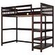 preview thumbnail 67 of 82, Space-Saving Loft Bed with Storage Shelves and Desk, Solid Wood Loft Bed Frame with Ladder and Guardrail for Kids Teens Adults